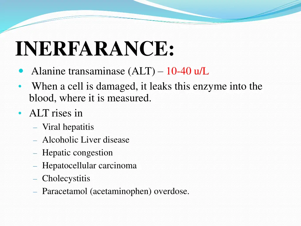 inerfarance alanine transaminase