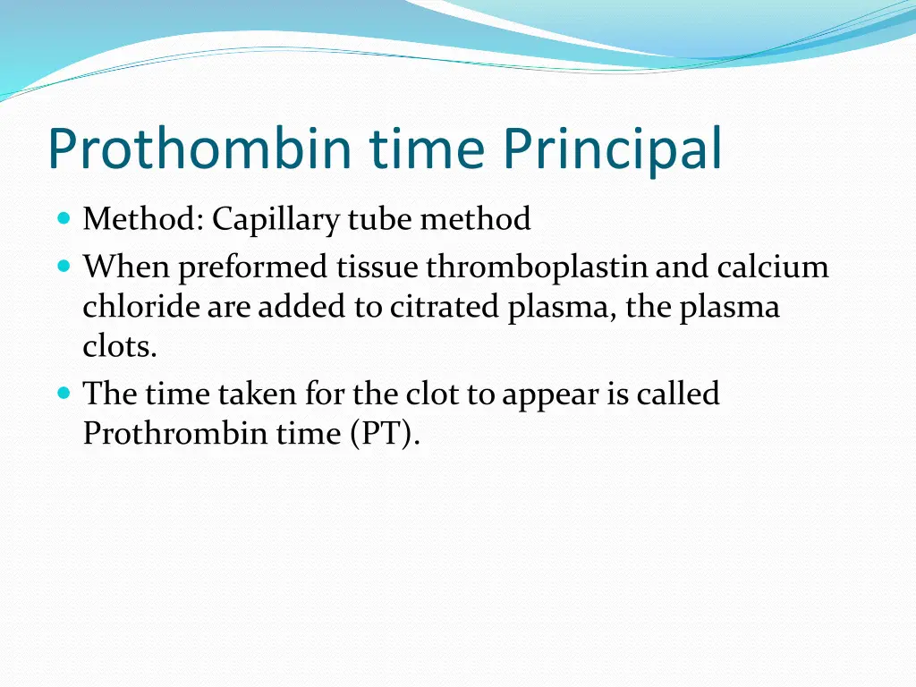 prothombin time principal