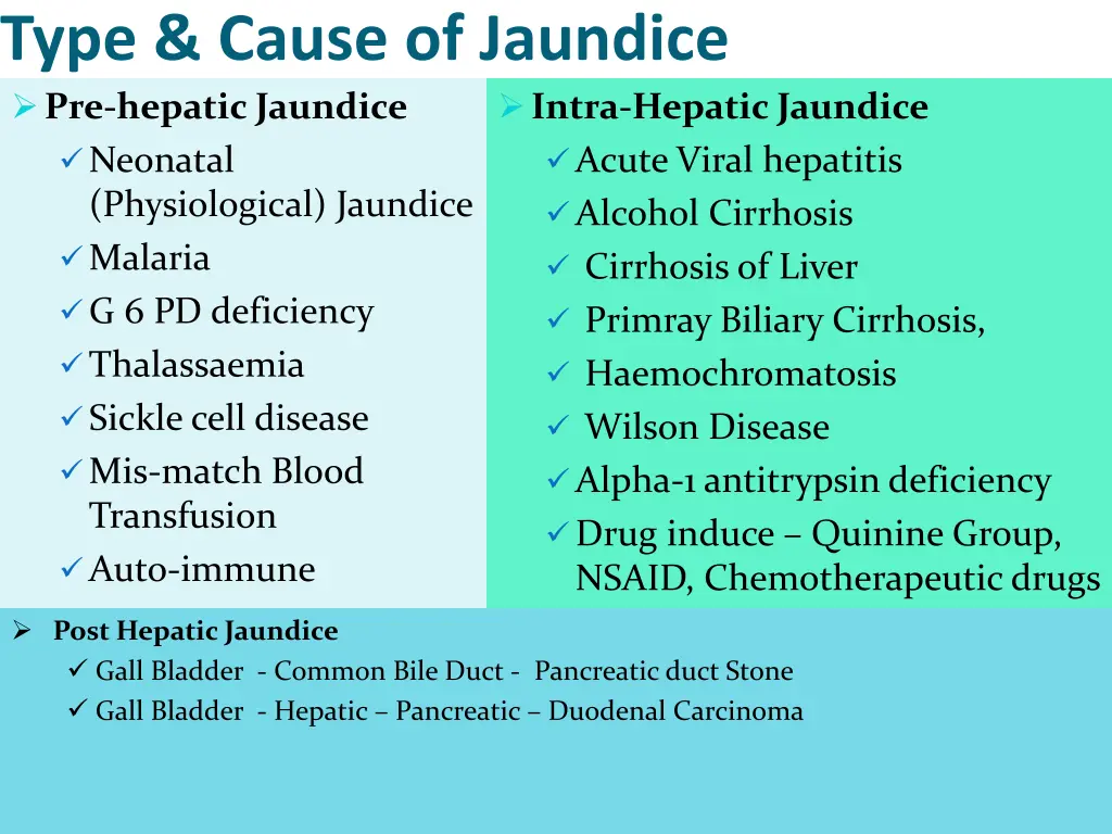 type cause of jaundice pre hepatic jaundice