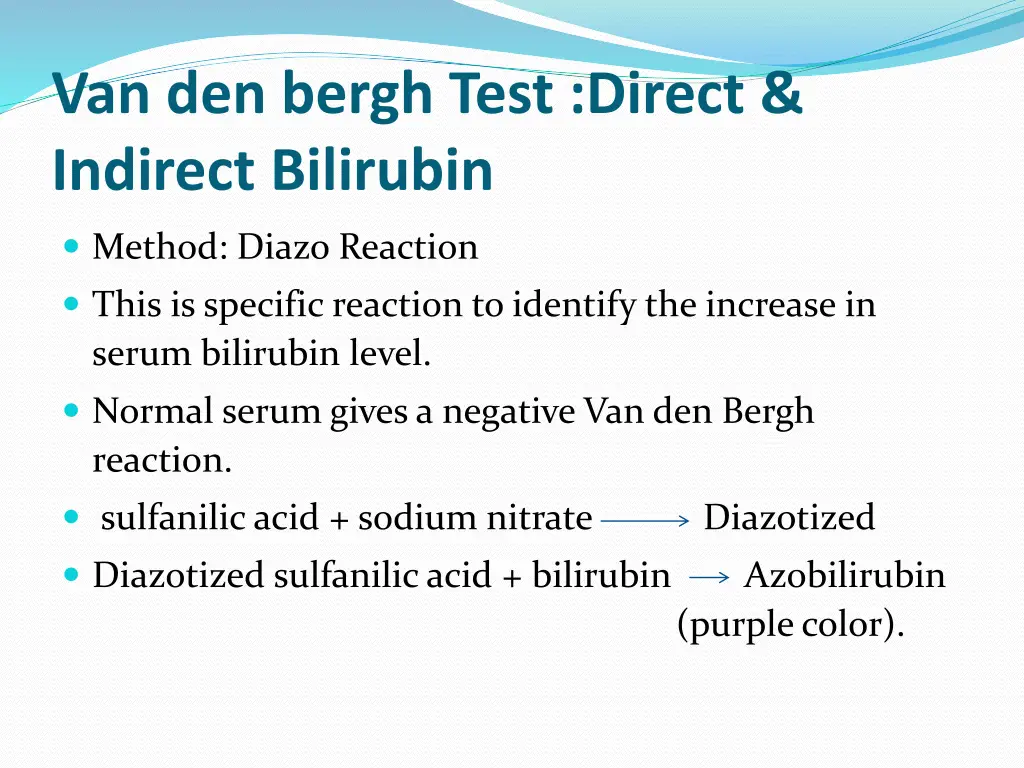 van den bergh test direct indirect bilirubin