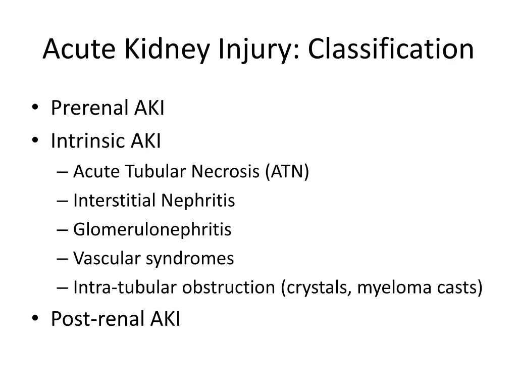 acute kidney injury classification