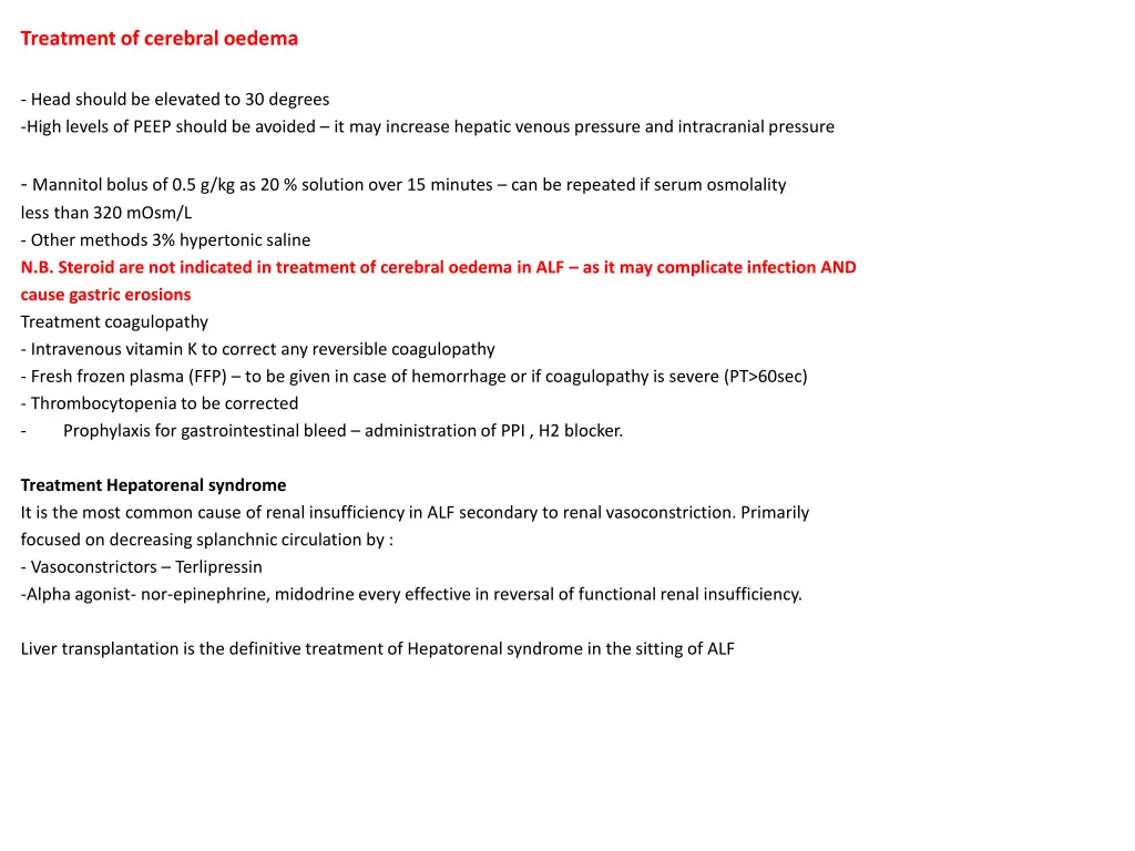 treatment of cerebral oedema