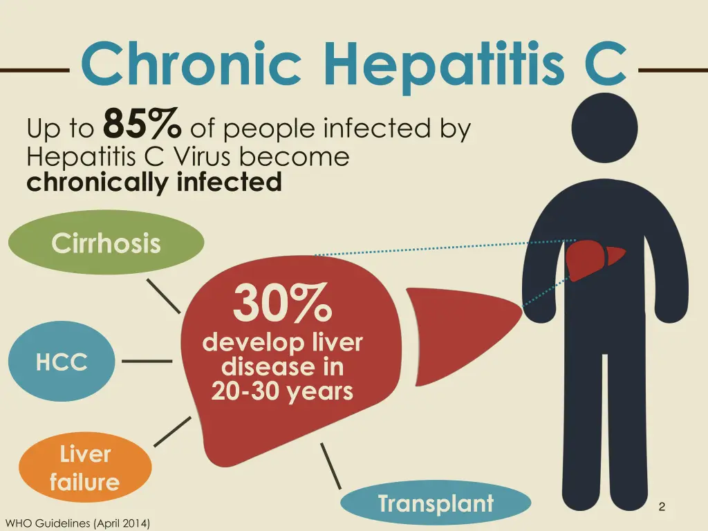 chronic hepatitis c up to 85 of people infected