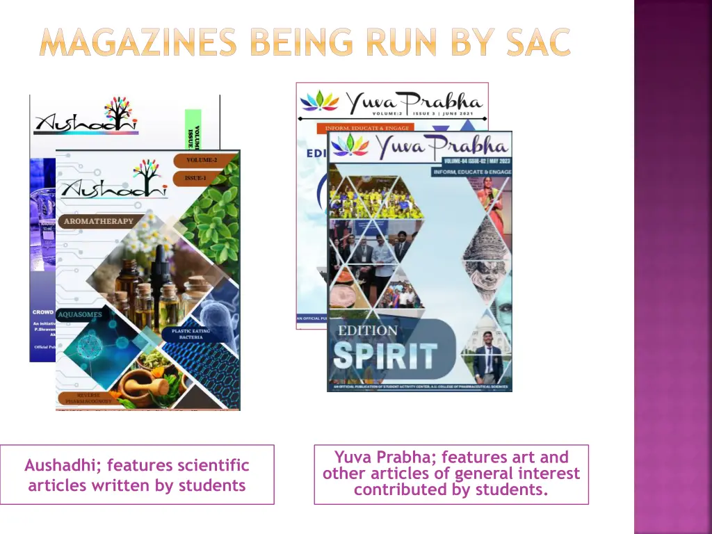 magazines being run by sac