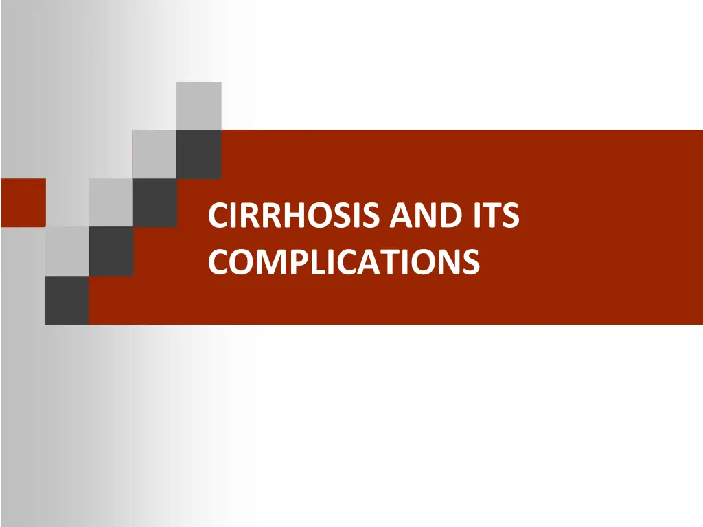 cirrhosis and its complications