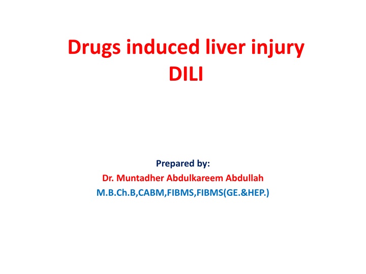 drugs induced liver injury dili