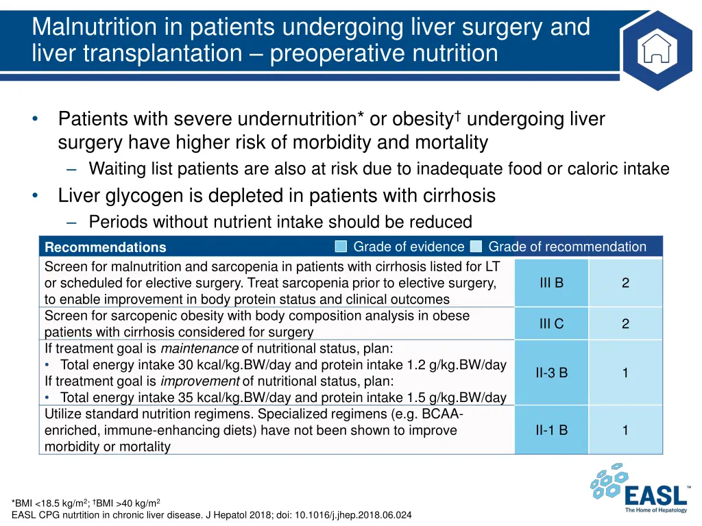 malnutrition in patients undergoing liver surgery