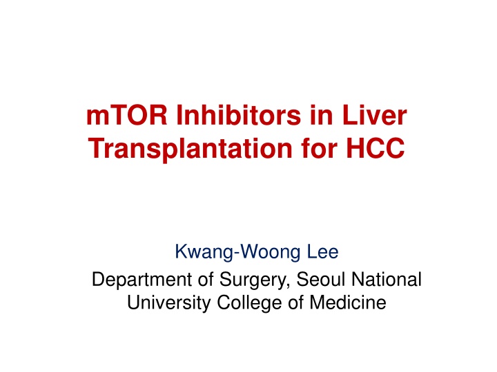 mtor inhibitors in liver transplantation for hcc