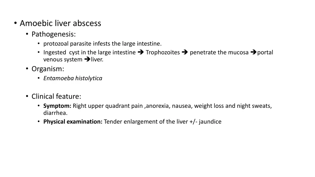 amoebic liver abscess pathogenesis protozoal