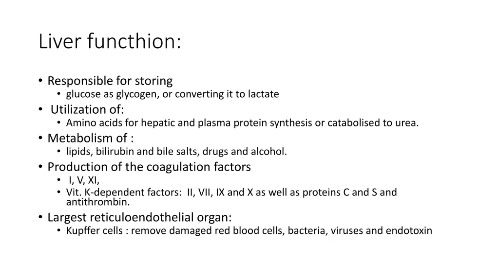 liver functhion