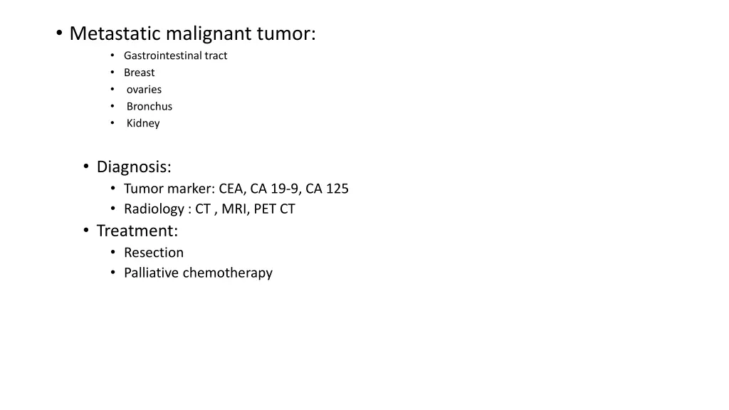 metastatic malignant tumor gastrointestinal tract