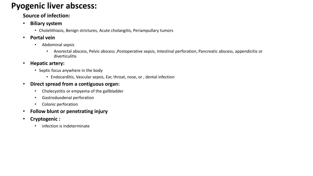 pyogenic liver abscess source of infection