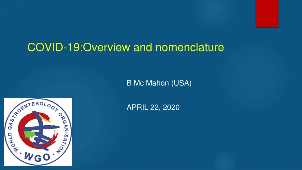 covid 19 overview and nomenclature