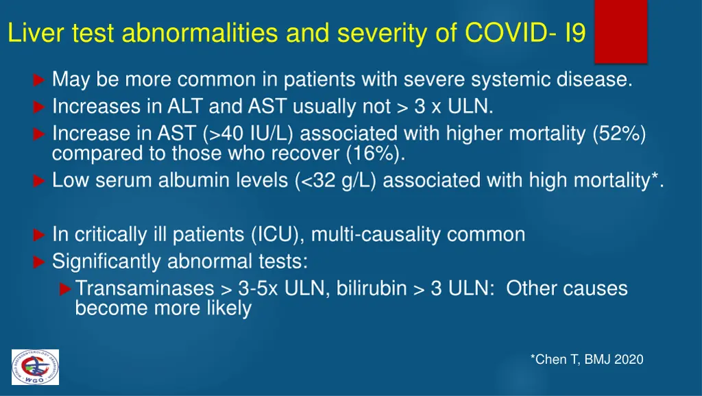 liver test abnormalities and severity of covid i9