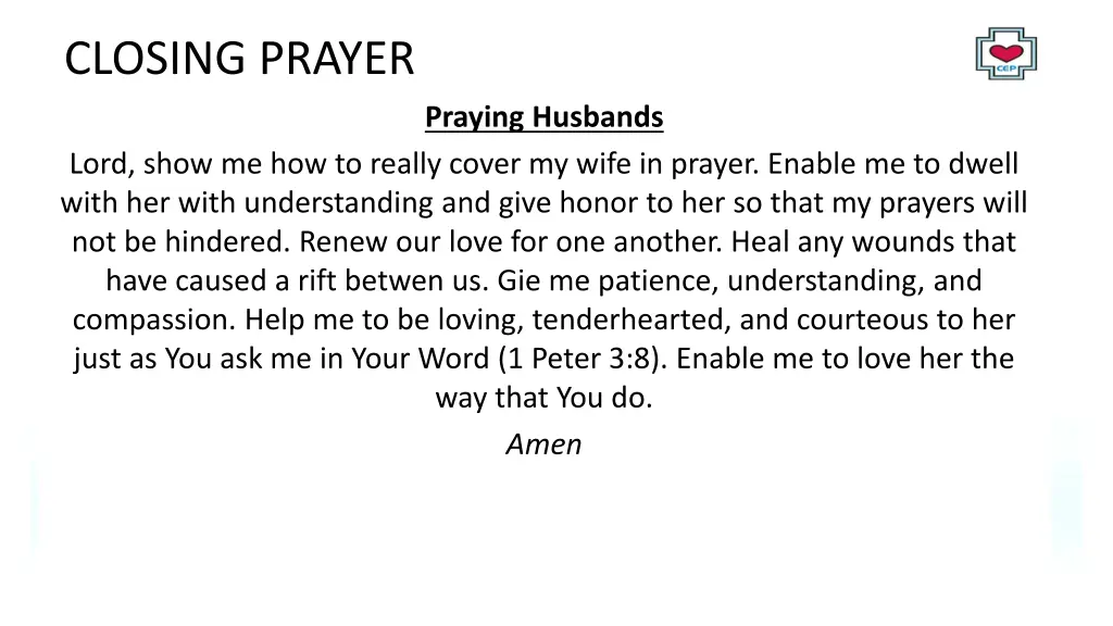 closing prayer