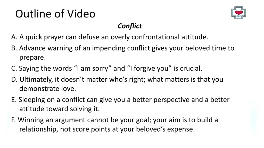 outline of video 3