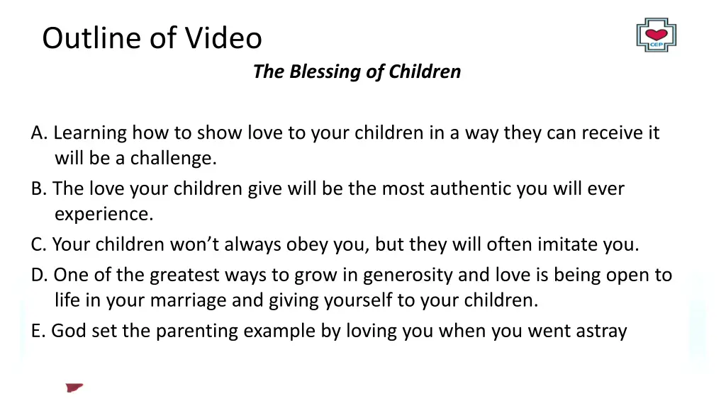 outline of video 5