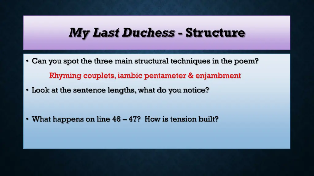 my last duchess structure