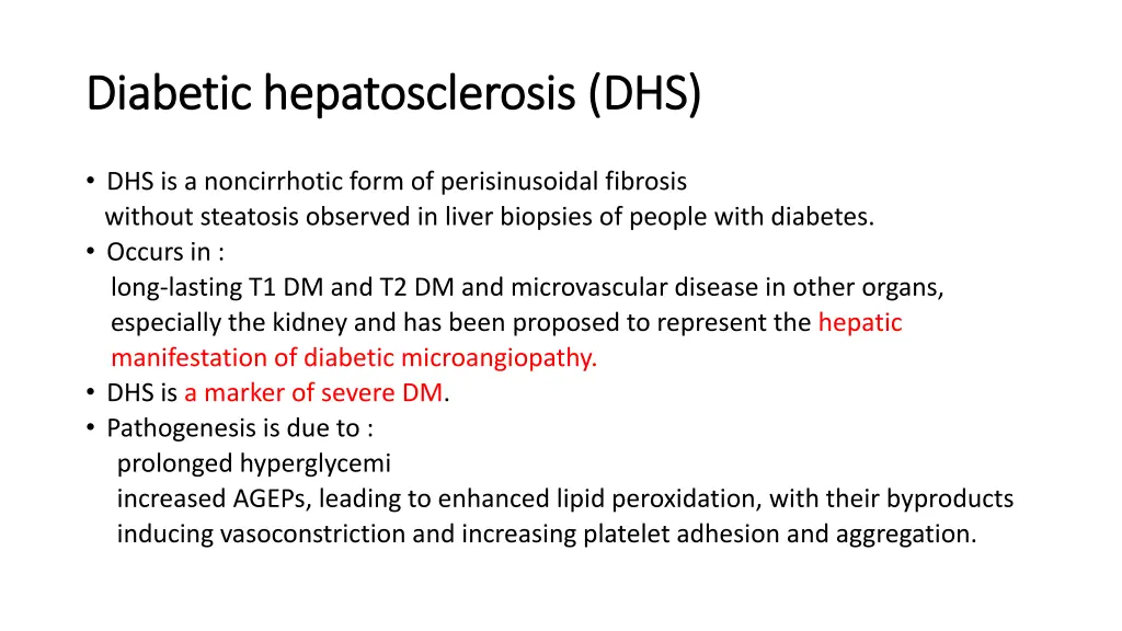 diabetic diabetic hepatosclerosis hepatosclerosis