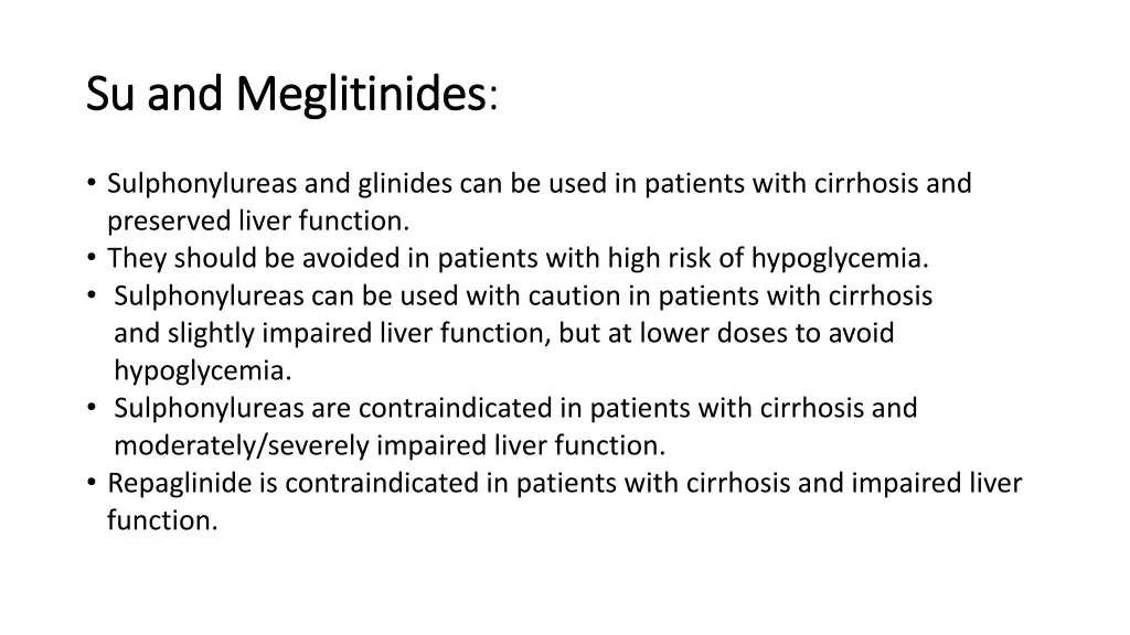 su and su and meglitinides meglitinides