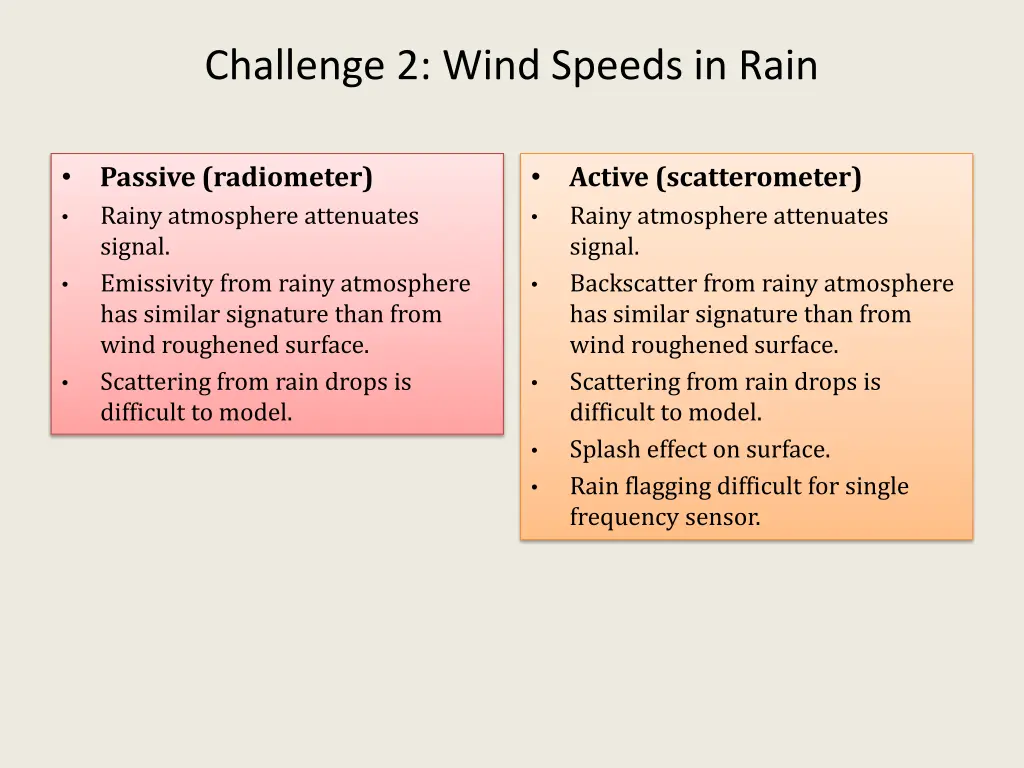 challenge 2 wind speeds in rain