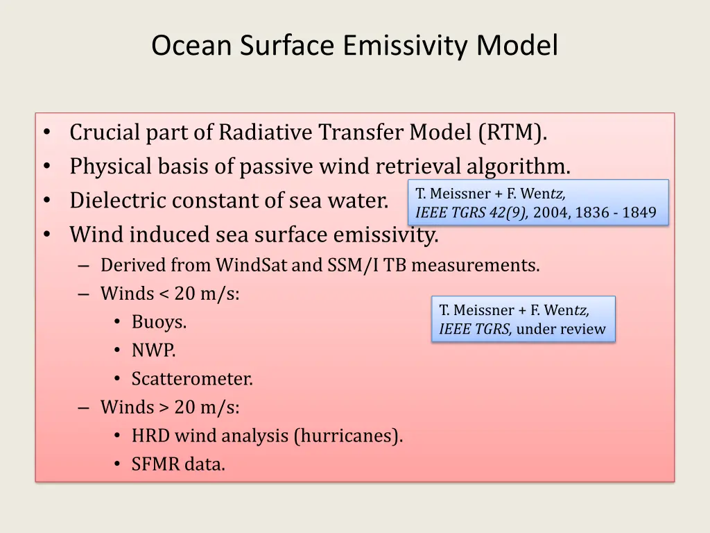 ocean surface emissivity model