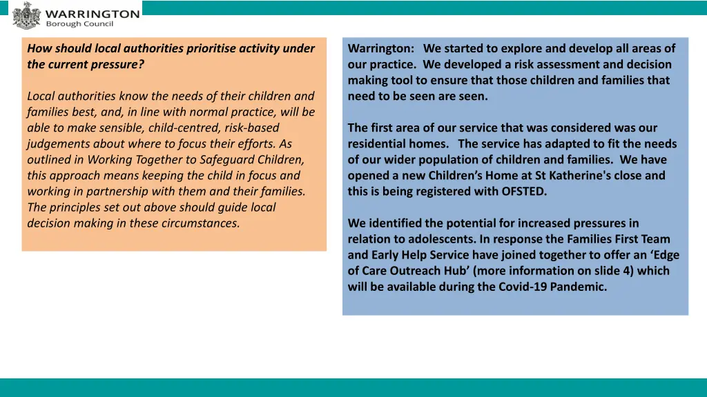 how should local authorities prioritise activity