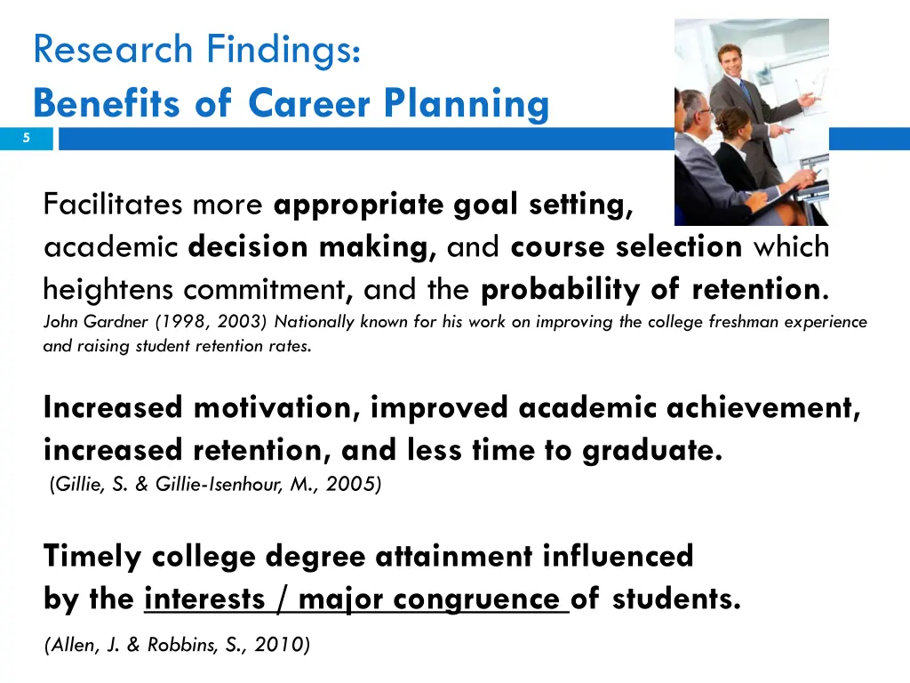 research findings benefits of career planning