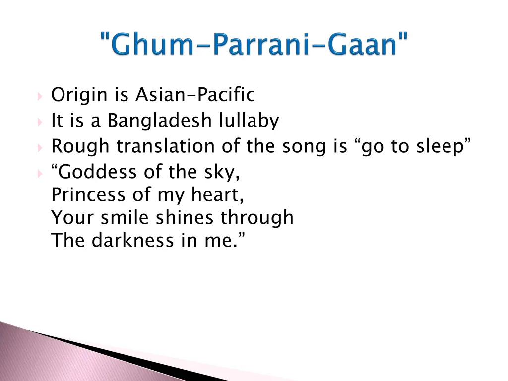 origin is asian pacific it is a bangladesh