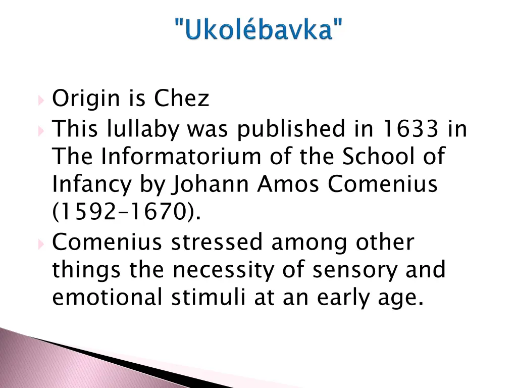 origin is chez this lullaby was published in 1633