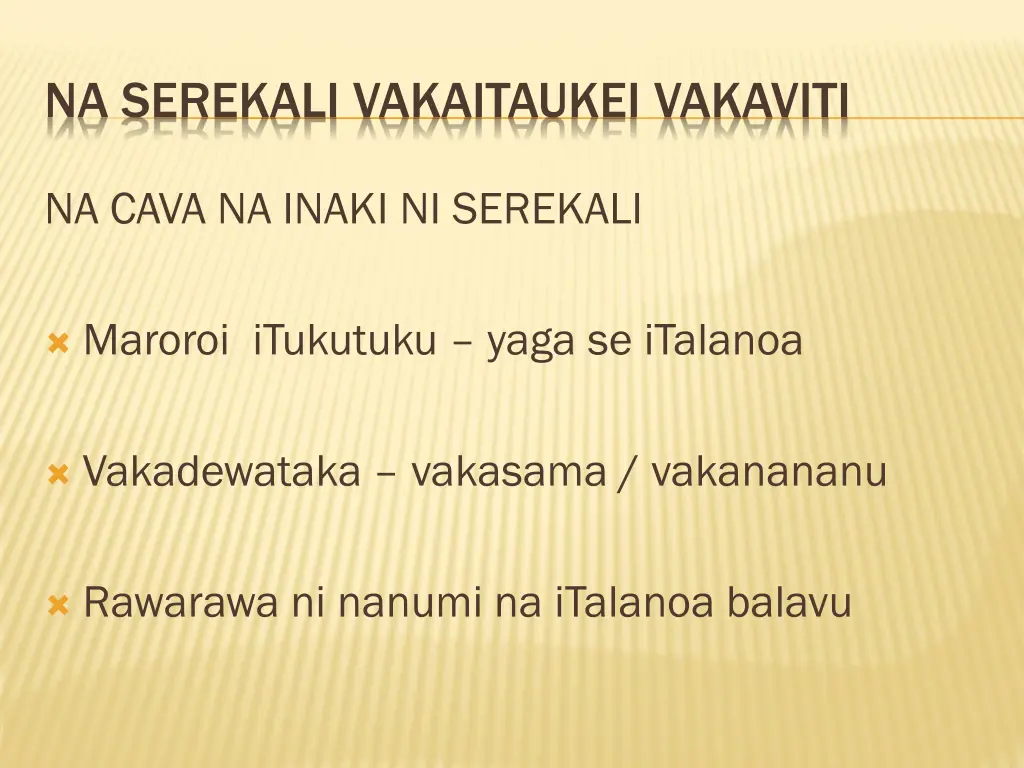 na serekali vakaitaukei vakaviti