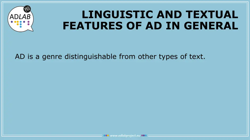 linguistic and textual features of ad in general