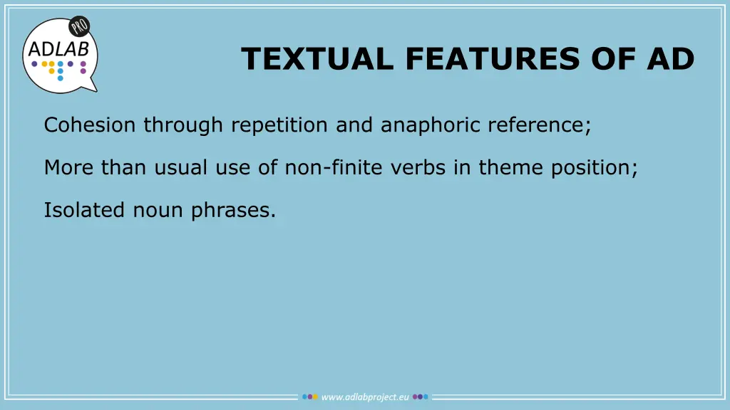 textual features of ad