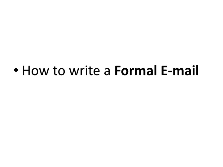 how to write a formal e mail