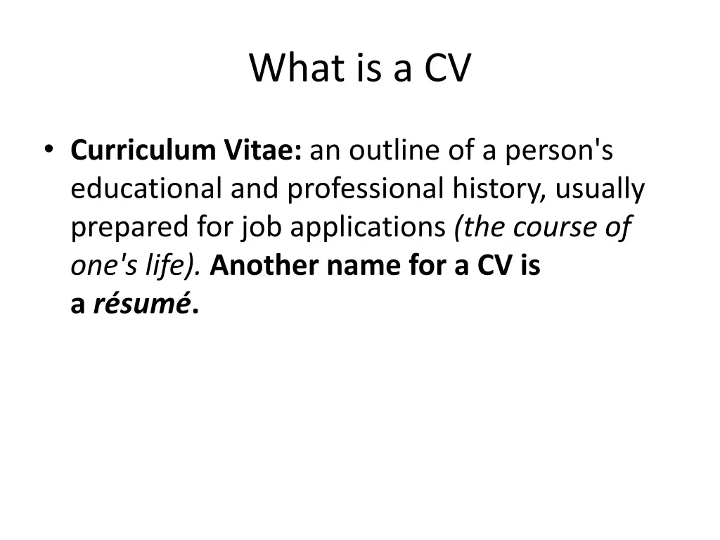 what is a cv