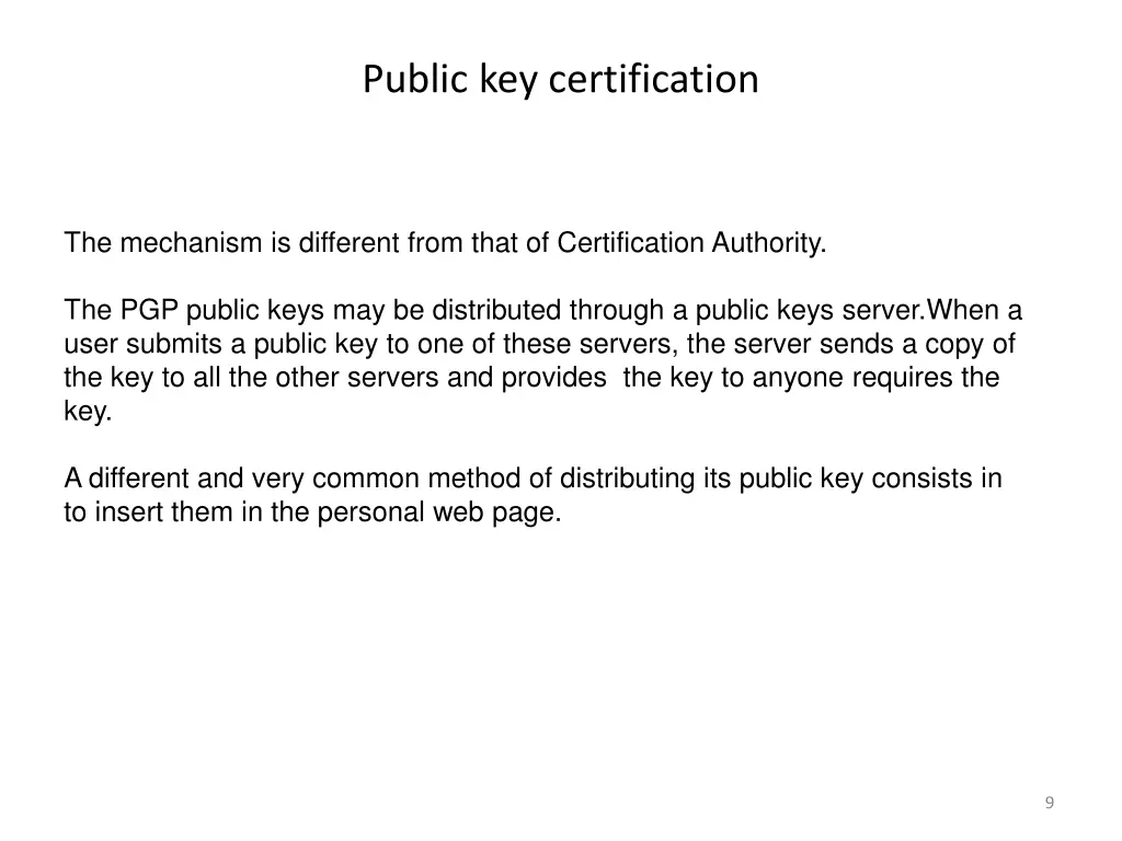 public key certification