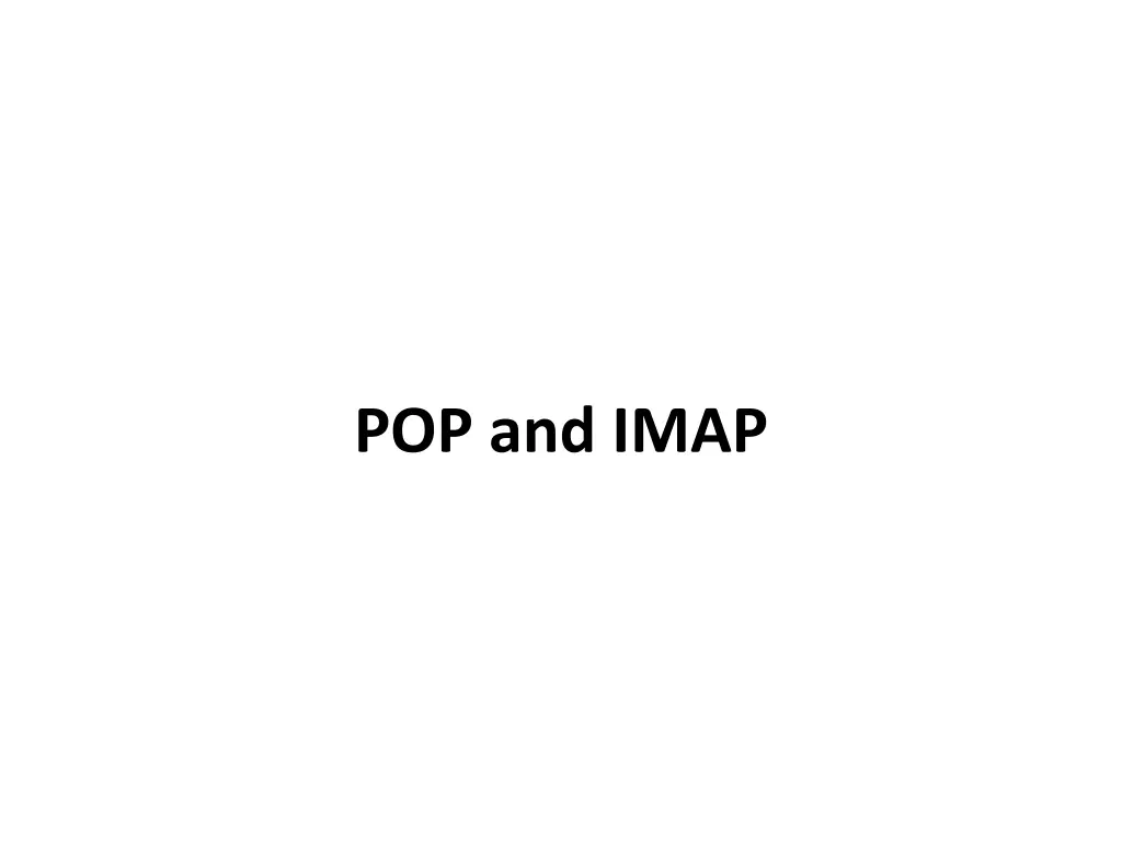 pop and imap