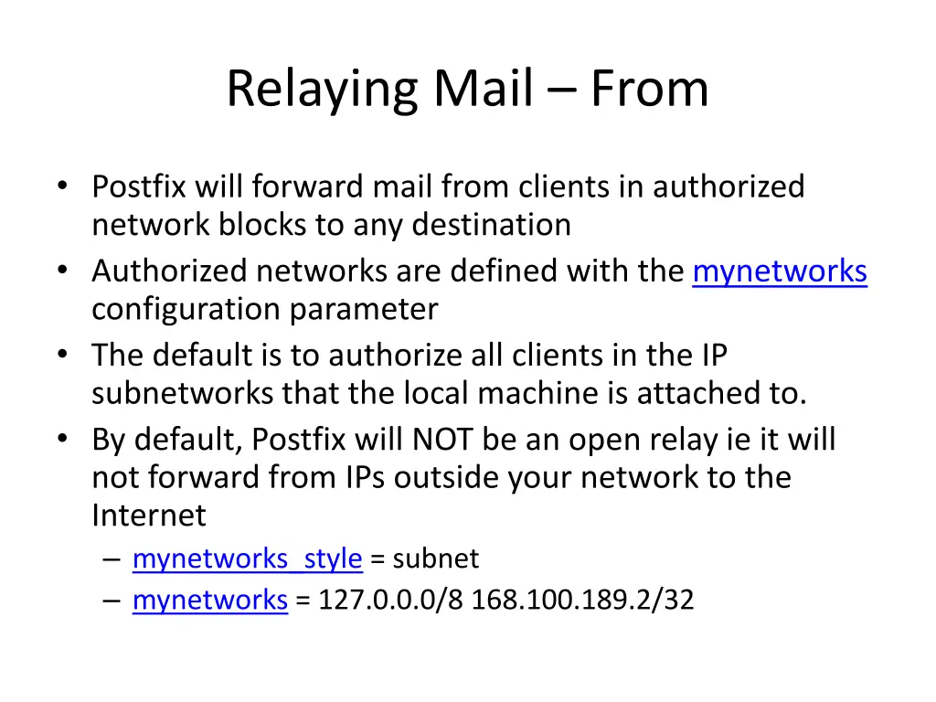 relaying mail from