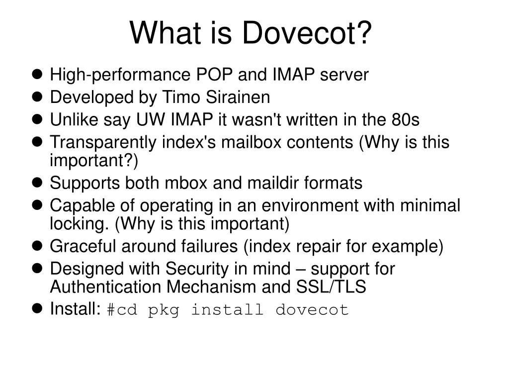 what is dovecot