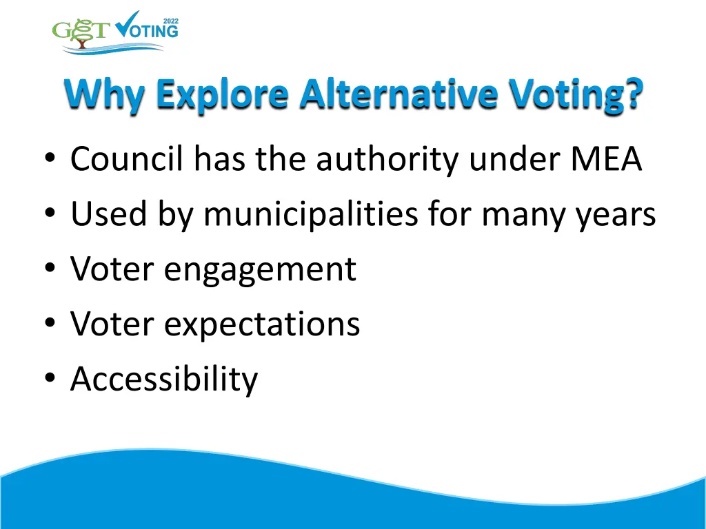 why explore alternative voting council