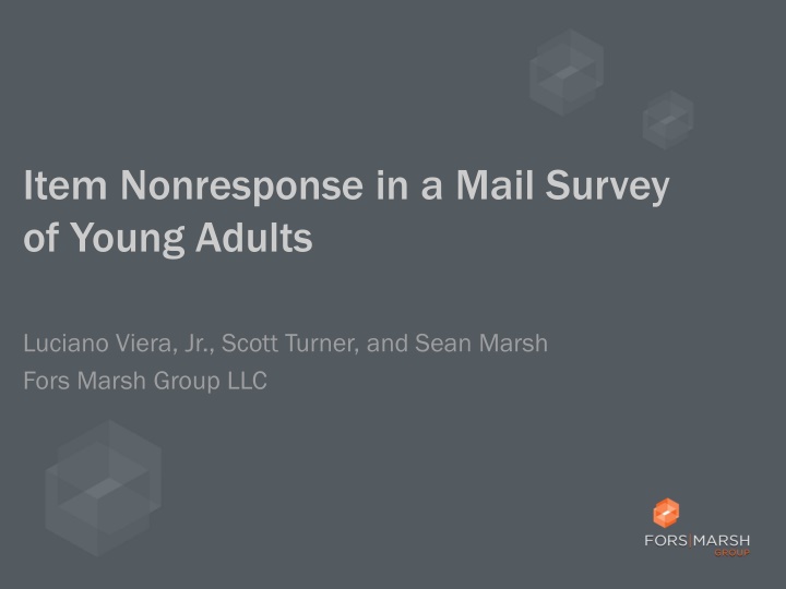 item nonresponse in a mail survey of young adults