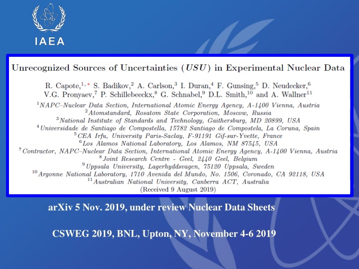 arxiv 5 nov 2019 under review nuclear data sheets