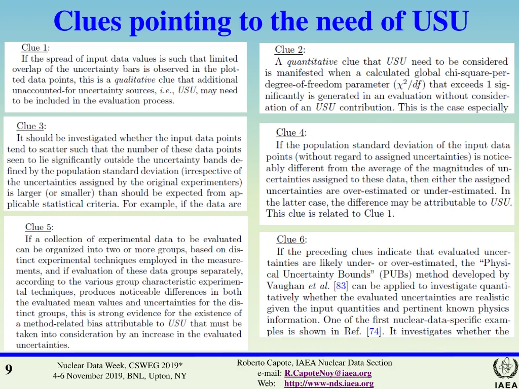 clues pointing to the need of usu