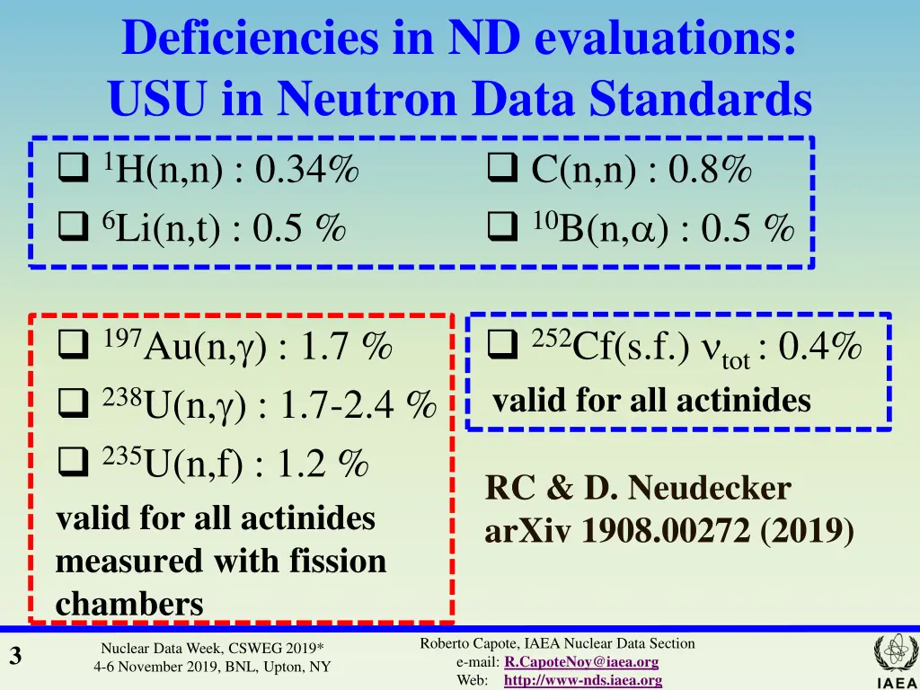 deficiencies in nd evaluations usu in neutron 1