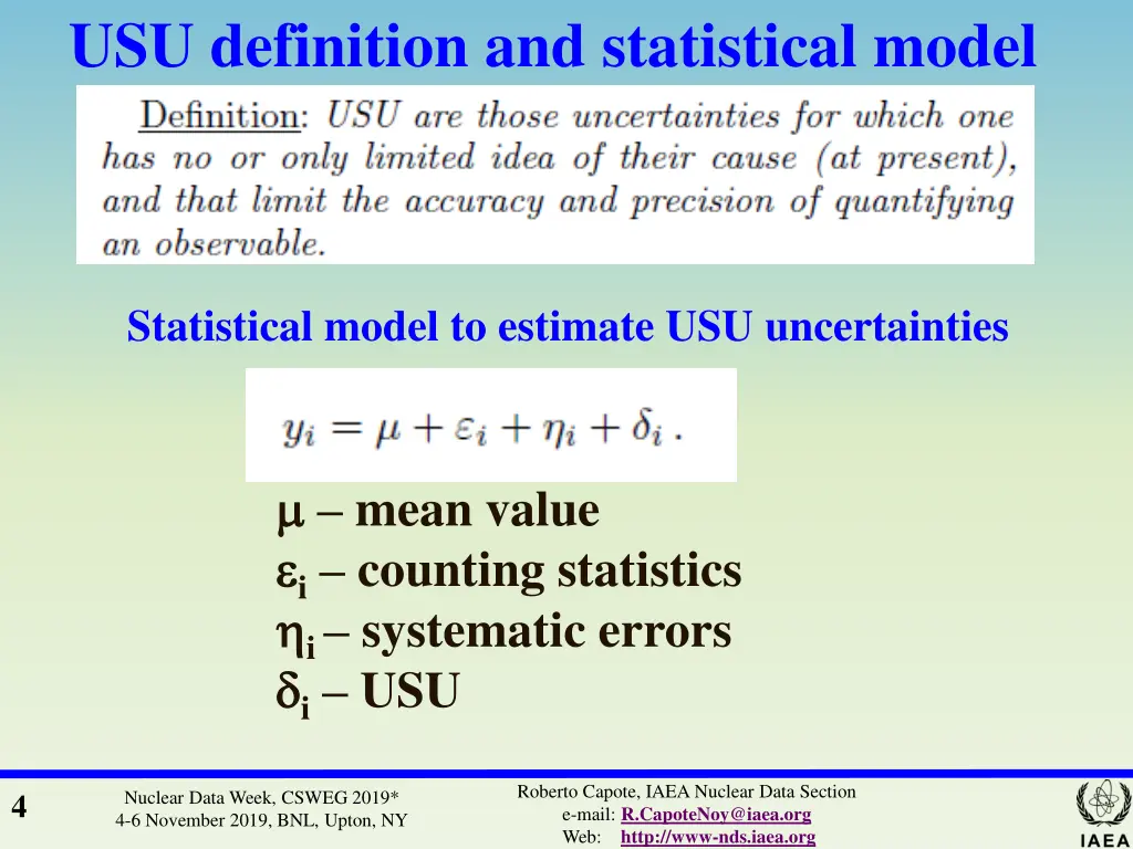 usu definition and statistical model