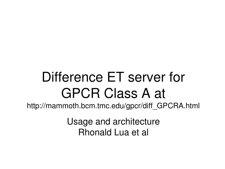 difference et server for gpcr class a at http