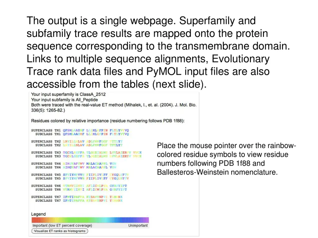 the output is a single webpage superfamily