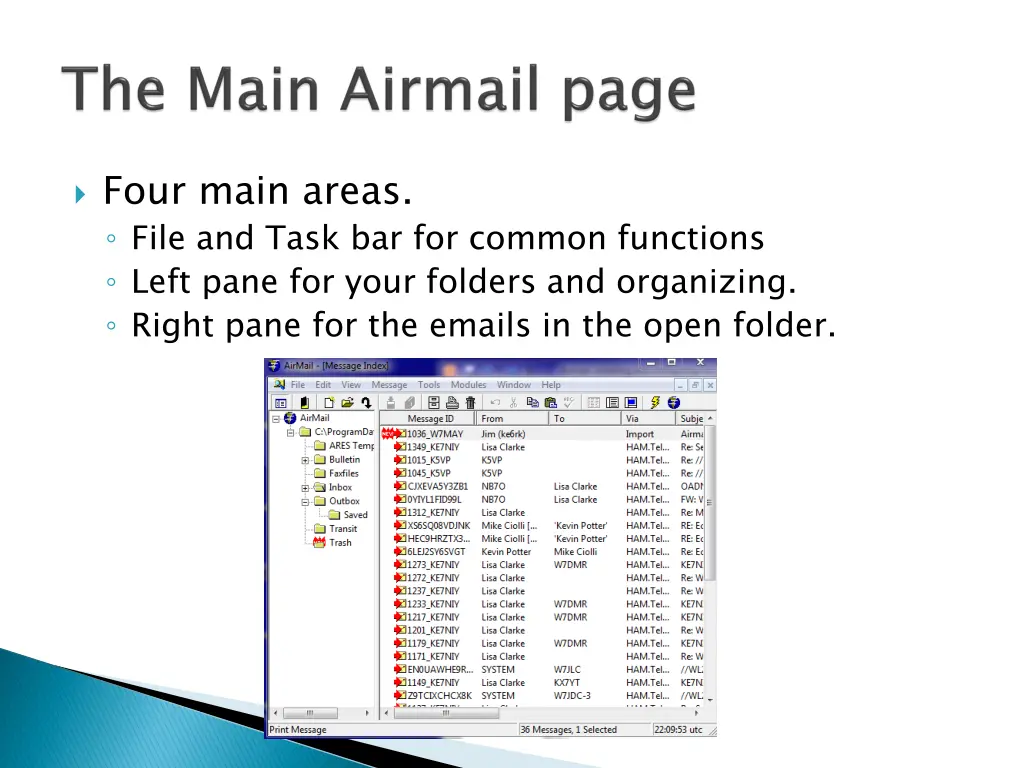 four main areas file and task bar for common