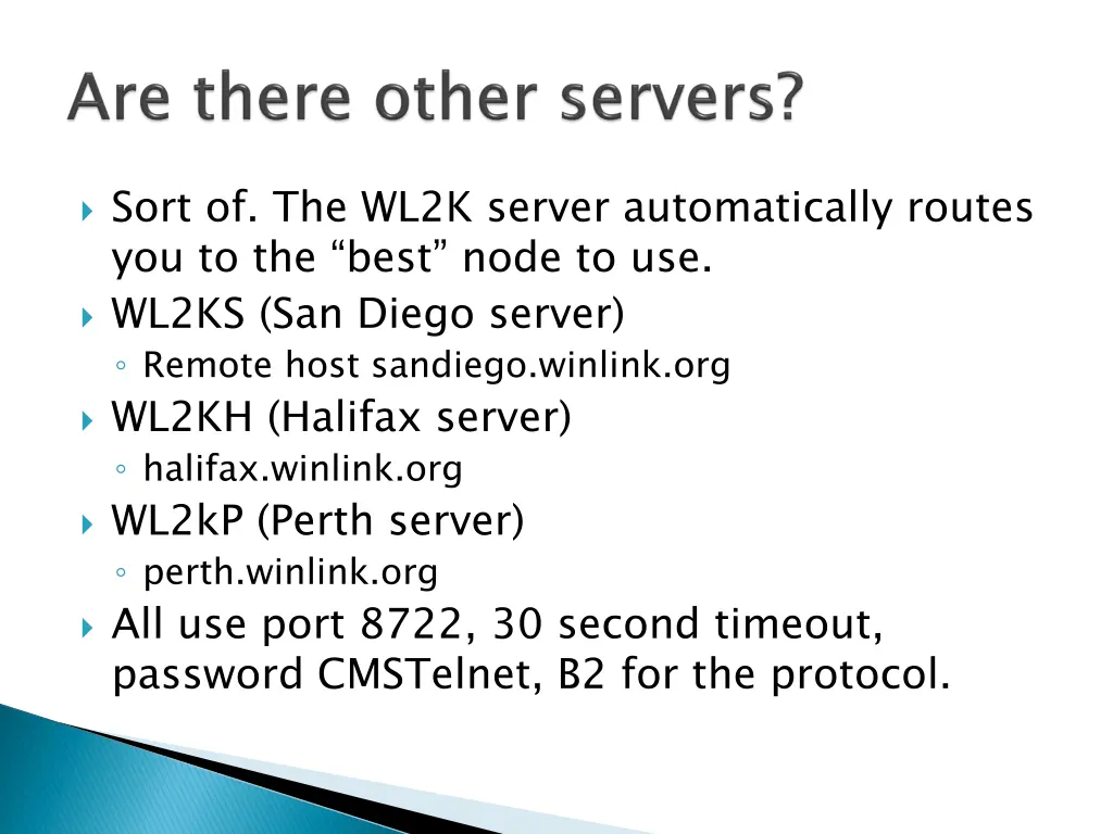 sort of the wl2k server automatically routes