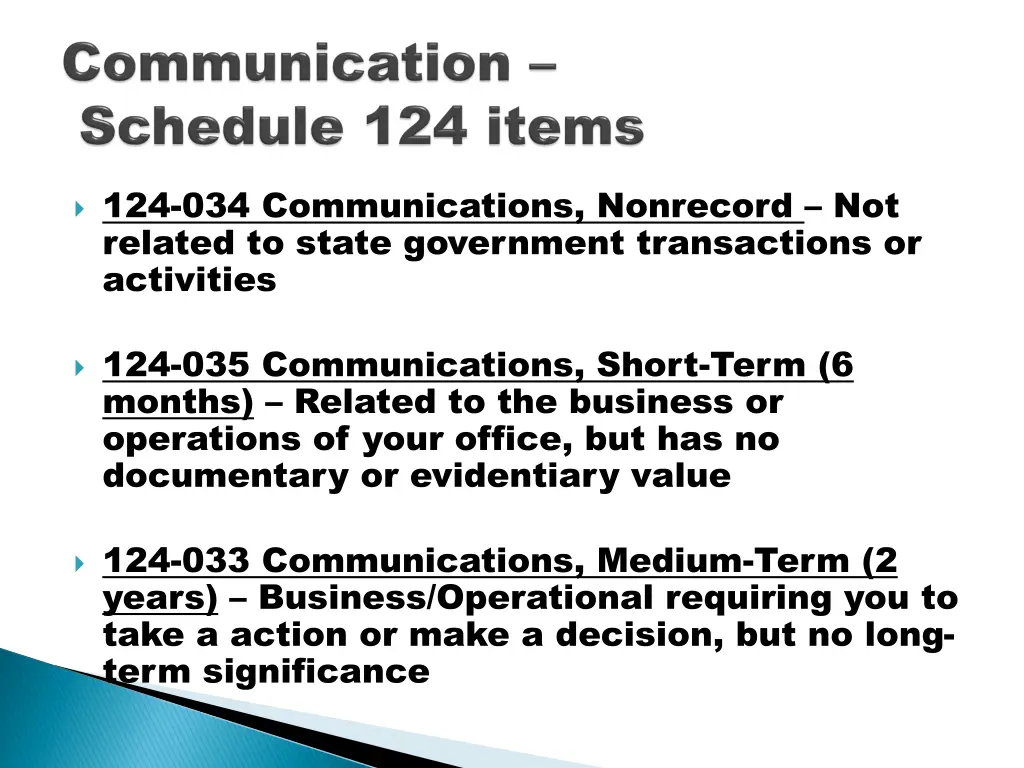 124 034 communications nonrecord not related